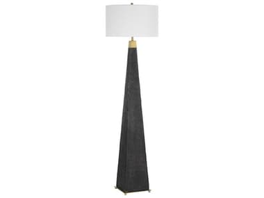 Uttermost Lathey Burned Wood Black Floor Lamp UT30469