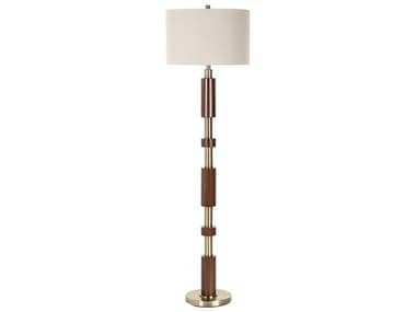 Uttermost Stacked Wood Brass Floor Lamp UT305161