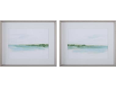 Uttermost Green Ribbon Coast Framed Prints Set of 2 UT32269