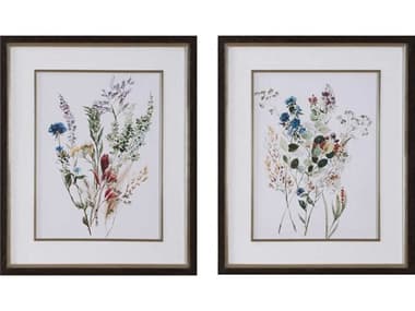 Uttermost Delicate Flowers Framed Prints Set of 2 UT32341