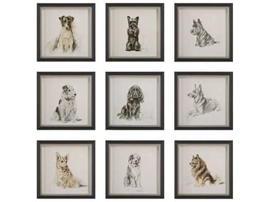 Uttermost Loyal Companion Framed Dog Prints Set of 9 UT32344