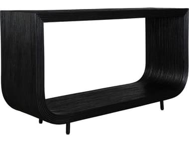 Uttermost Compton Rectangular Rattan Black Console Table UT50055