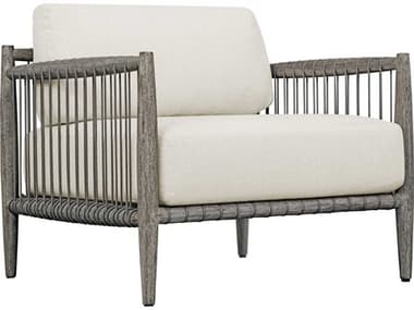 Uttermost Outdoor Borneo Weathered Dark Gray Wood Cushion Lounge Chair UTO23944