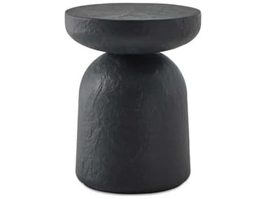 Uttermost Outdoor Hurlle Black Slate Concrete Round End Table UTO50167