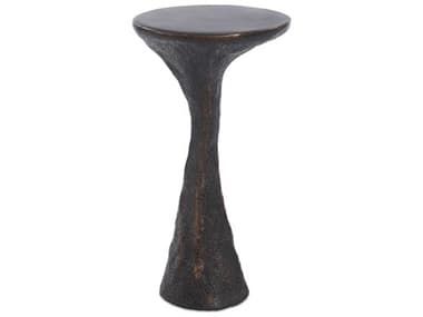 Uttermost Outdoor Milan Black Bronze Concrete Oval End Table UTO50188