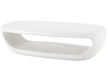 Uttermost Outdoor Leyton Warm White Concrete Oval Coffee Table UTO50195