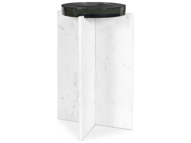 Uttermost Outdoor Olina White Stone Round End Table UTO50209