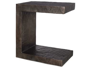 Uttermost Outdoor Obra Golden Dark Bronze Metal Rectangular End Table UTO50213