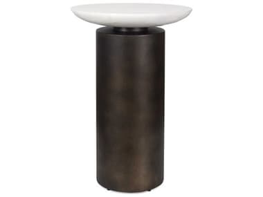 Uttermost Outdoor Olso Dark Bronze White Metal Round End Table UTO50218
