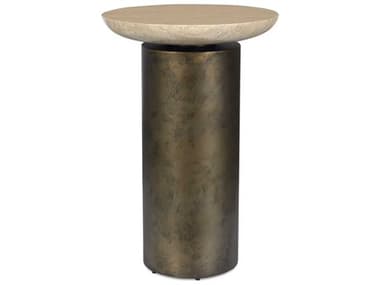 Uttermost Outdoor Oslo Antique Brass Metal Round End Table UTO50222