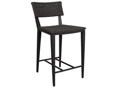 Uttermost Outdoor Calbas Java Black Aluminum Wicker Counter Stool UTO50297