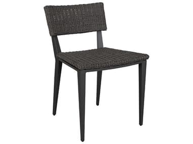 Uttermost Outdoor Calbas Java Black Aluminum Wicker Dining Chair UTO50299