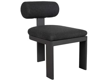 Uttermost Outdoor Bolster Back Java Black Charcoal Aluminum Cushion Dining Chair UTO53044