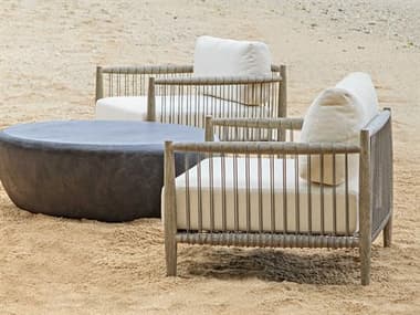 Uttermost Outdoor Borneo Wood Cushion Lounge Set UTOBORNEOLNGSET2