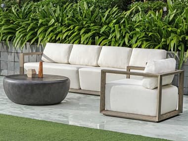 Uttermost Outdoor Remsen Faux Stone Cushion Lounge Set UTOREMSENLNGSET3