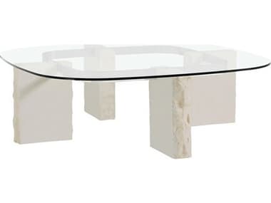 Vanguard Furniture Harper Perspective Square Glass Honed Natural Grey Limestone Coffee Table VAN7001C