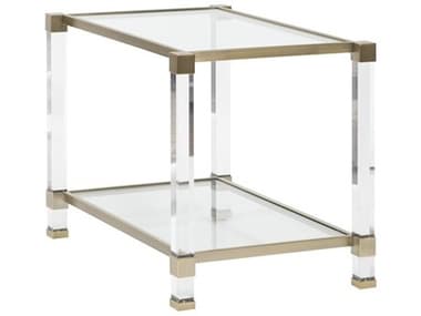 Vanguard Furniture New Thom Filicia Rectangular Glass Satin Brass End Table VAN9447ESB