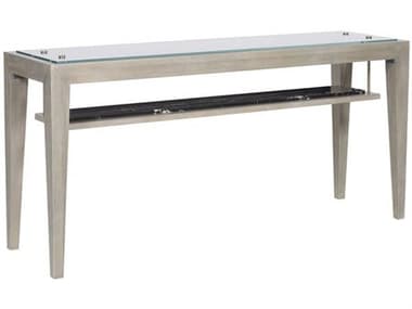 Vanguard Furniture Highbridge Thom Filicia Rectangular Glass Stone black satin Brass Console Table VAN9458STO