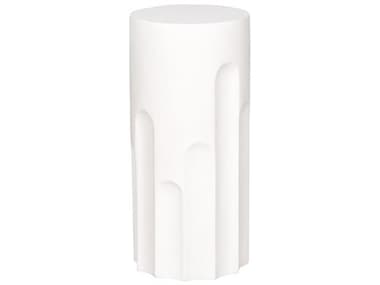 Vanguard Furniture Dorian Round Stone White End Table VANP317EUS