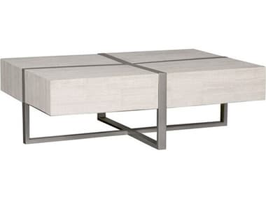 Vanguard Furniture Formation Rectangular Stone Formation Nickel white Travertine Coffee Table VANP462CR