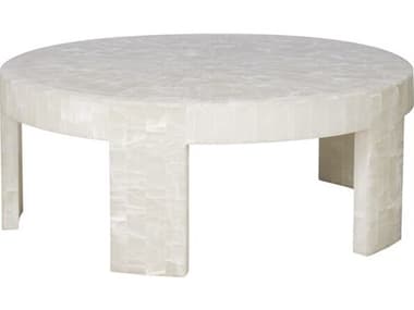 Vanguard Furniture Meridian Round Stone Bricked Cloud Onyx Coffee Table VANP568C