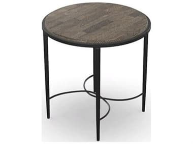 Vanguard Furniture Sabine Round Resin Textured Bronze Base Coconut Fiber Top End Table VANP660ECT