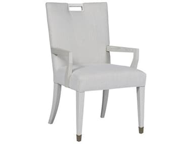 Vanguard Furniture Parkhurst Rubberwood White Upholstered Arm Dining Chair VANT2V812A