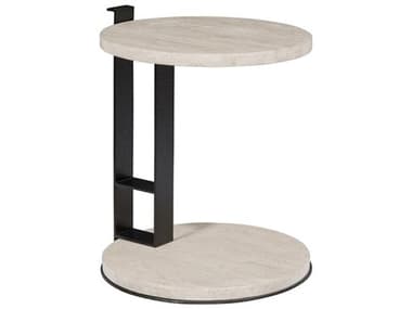 Vanguard Furniture Pengrove Michael Weiss Oval Stone Black Textured Metal End Table VANW202ETM