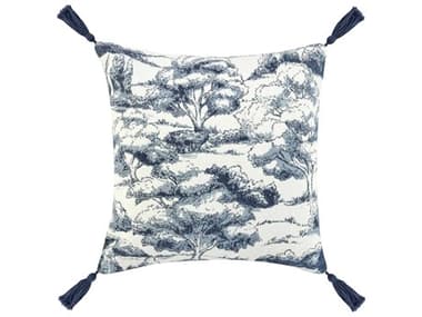 Villa by Classic Home Stonework Denim Blue Throw Pillow VCHV280066