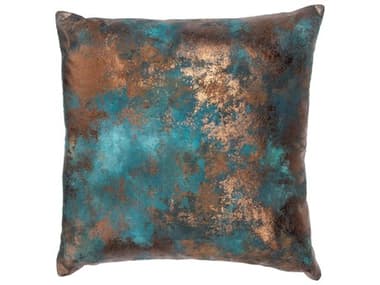 Villa by Classic Home Equilibrium Teal Antique Bronze Throw Pillow VCHV310033