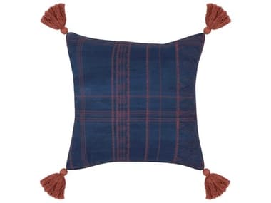 Villa by Classic Home Terranea Dark Blue Red Throw Pillow VCHVO50017