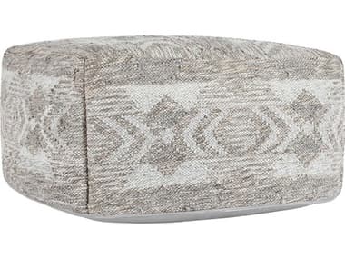 Villa by Classic Home Caravan Gray Upholstered Pouf VCHVP10030