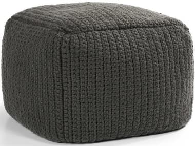 Villa by Classic Home Prism Dark Gray Upholstered Pouf VCHVP10033