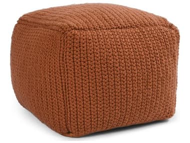 Villa by Classic Home Prism Terra Cotta Orange Upholstered Pouf VCHVP10036