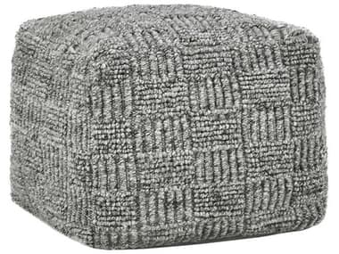 Villa by Classic Home Shades Gray Upholstered Pouf VCHVP10038