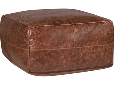 Villa by Classic Home Cheyenne Brown Leather Pouf VCHVP12221