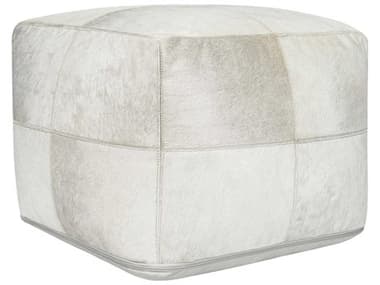 Villa by Classic Home Canada Ivory White Leather Pouf VCHVP12223