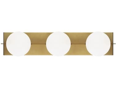 Visual Comfort Modern Orbel 3-Light Aged Brass Vanity Light VCM700BCOBL3R