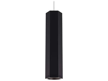 Visual Comfort Modern Blok 1-Light Matte Black Satin Nickel Cylinder Mini Pendant VCM700BLKSBS