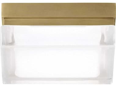 Visual Comfort Modern Boxie 1-Light Natural Brass Flush Mount VCM700BXSNB