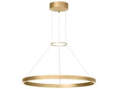 Visual Comfort Modern Fiama 24" 1-Light Plated Brass Round Pendant VCM700FIA24BR