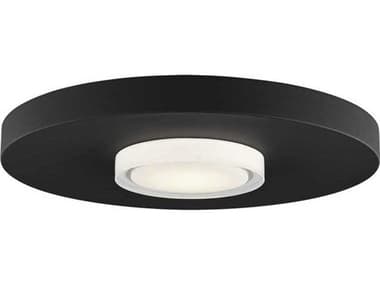 Visual Comfort Modern Castor 17" 1-Light Nightshade Black Round Flush Mount VCM700FMCST17BLED927