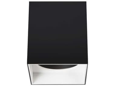 Visual Comfort Modern Exo 5" 1-Light Matte Black White Flush Mount VCM700FMEXO6BW