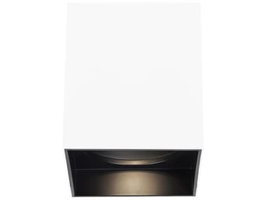Visual Comfort Modern Exo 5" 1-Light Matte White Black Flush Mount VCM700FMEXO6WB