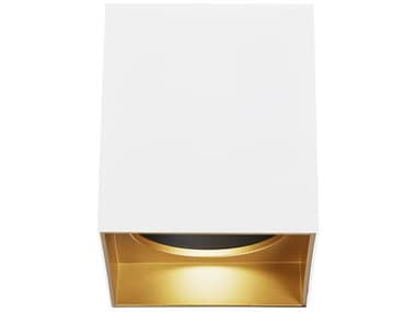 Visual Comfort Modern Exo 5" 1-Light Matte White Gold Haze Flush Mount VCM700FMEXO6WG