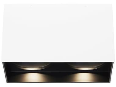 Visual Comfort Modern Exo 10" 2-Light Matte White Black Flush Mount VCM700FMEXOD6WB