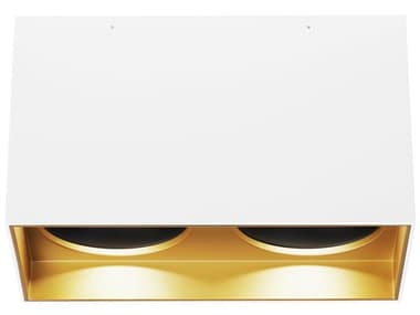 Visual Comfort Modern Exo 10" 2-Light Matte White Gold Haze Flush Mount VCM700FMEXOD6WG
