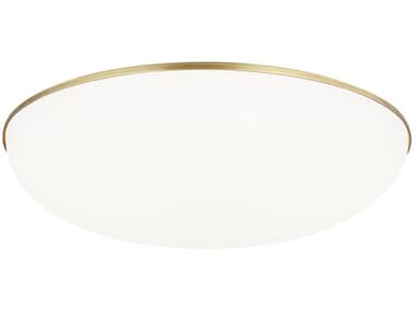 Visual Comfort Modern Megan 13" 1-Light Plated Brass Bowl Flush Mount VCM700FMMGN13BR