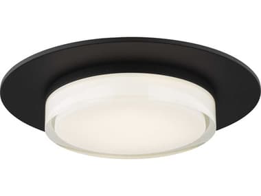 Visual Comfort Modern Sen 17" 1-Light Nightshade Black Round Flush Mount VCM700FMSEN17BLED927