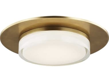 Visual Comfort Modern Sen 17" 1-Light Natural Brass Round Flush Mount VCM700FMSEN17NBLED927